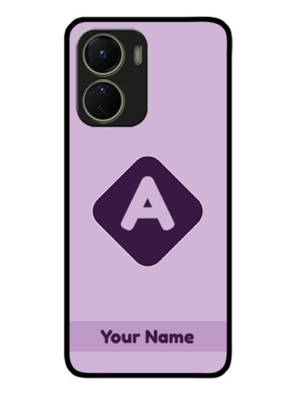 Custom Vivo Y16 Custom Metal Phone Case - Custom Letter In Curved Badge Design