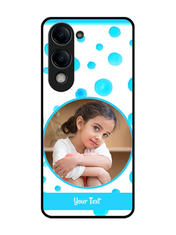 Custom Vivo Y19 5G Custom Metal Phone Case - Blue Bubbles Pattern Design