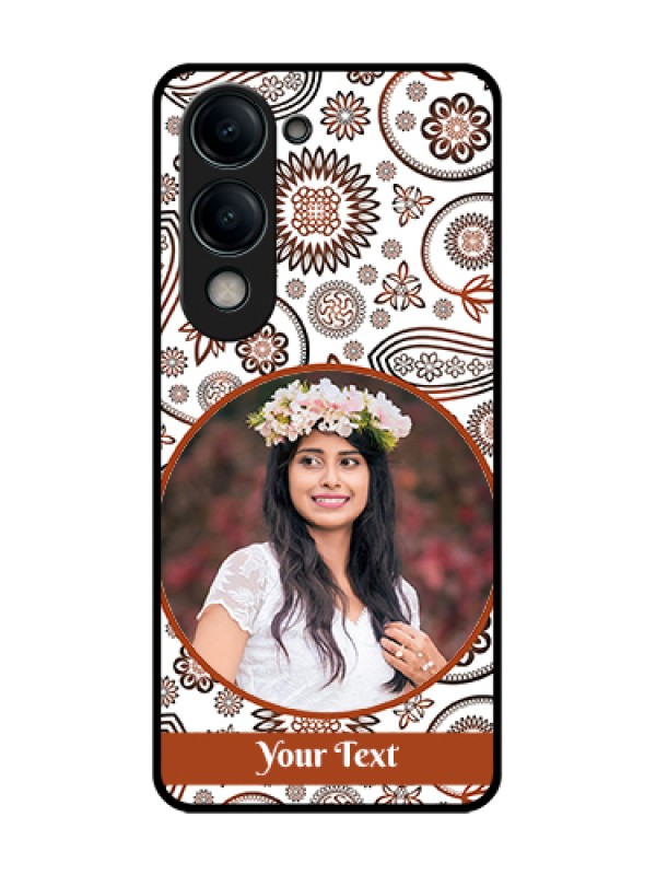 Custom Vivo Y19 5G Custom Metal Phone Case - Abstract Flower Design