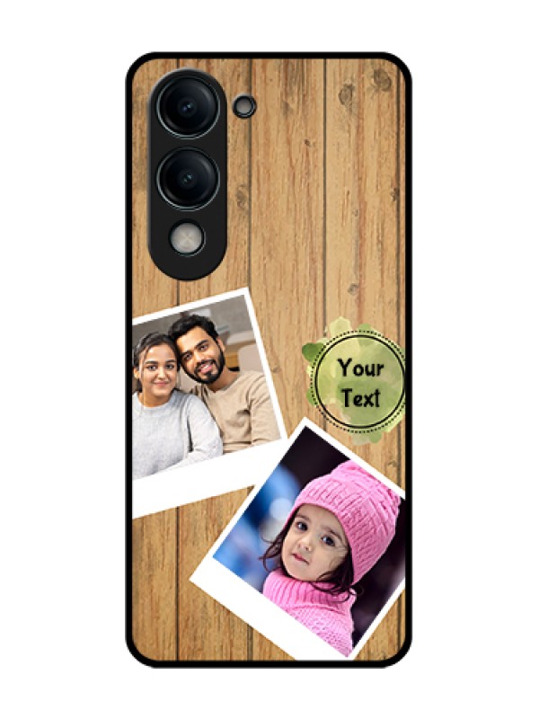 Custom Vivo Y19 5G Custom Metal Phone Case - Wooden Texture Design