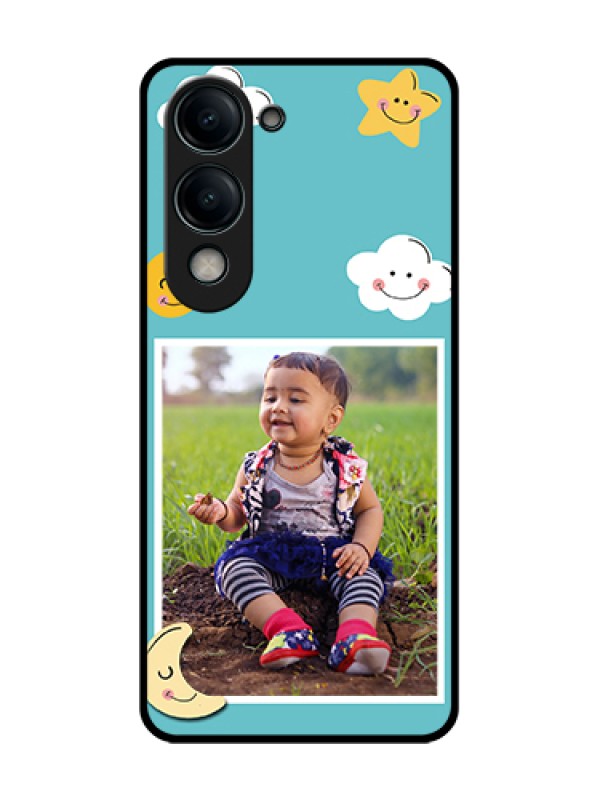 Custom Vivo Y19 5G Custom Metal Phone Case - Smiley Kids Stars Design