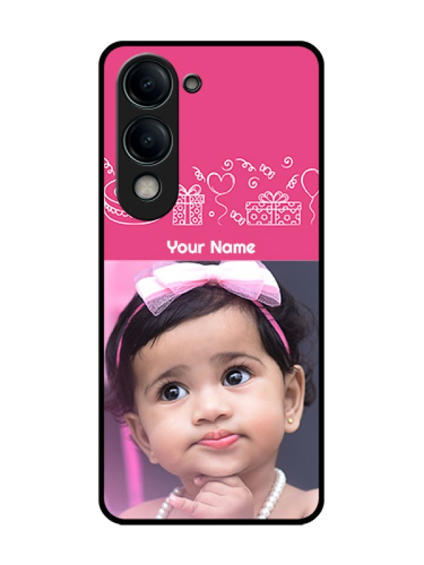 Custom Vivo Y19 5G Custom Metal Phone Case - With Birthday Line Art Design