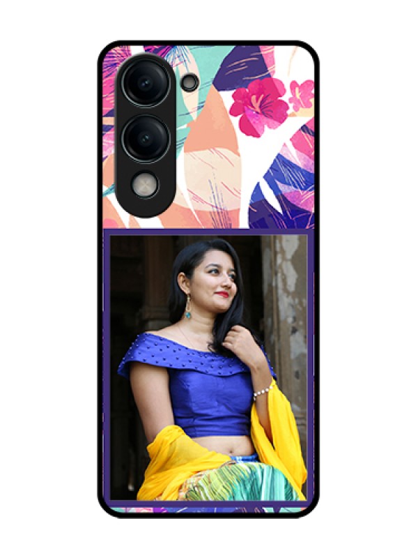 Custom Vivo Y19 5G Custom Metal Phone Case - Abstract Floral Design