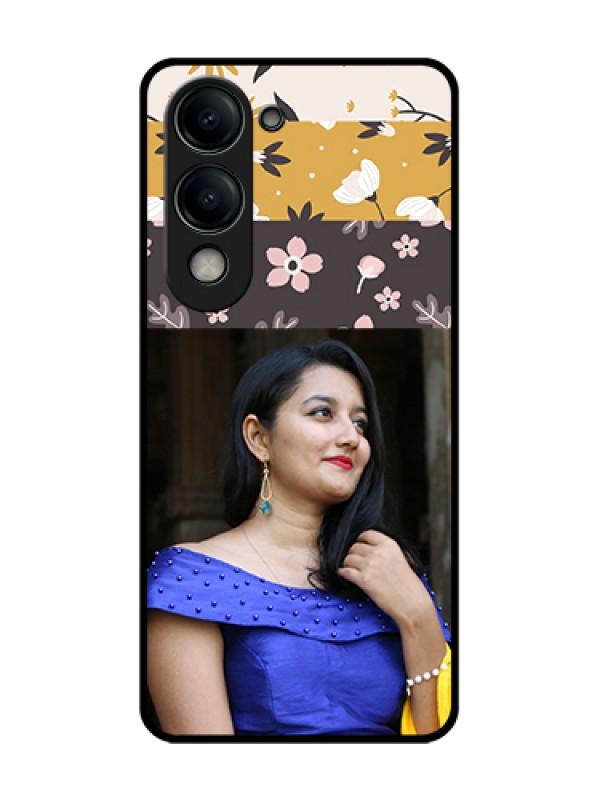 Custom Vivo Y19 5G Custom Metal Phone Case - Stylish Floral Design