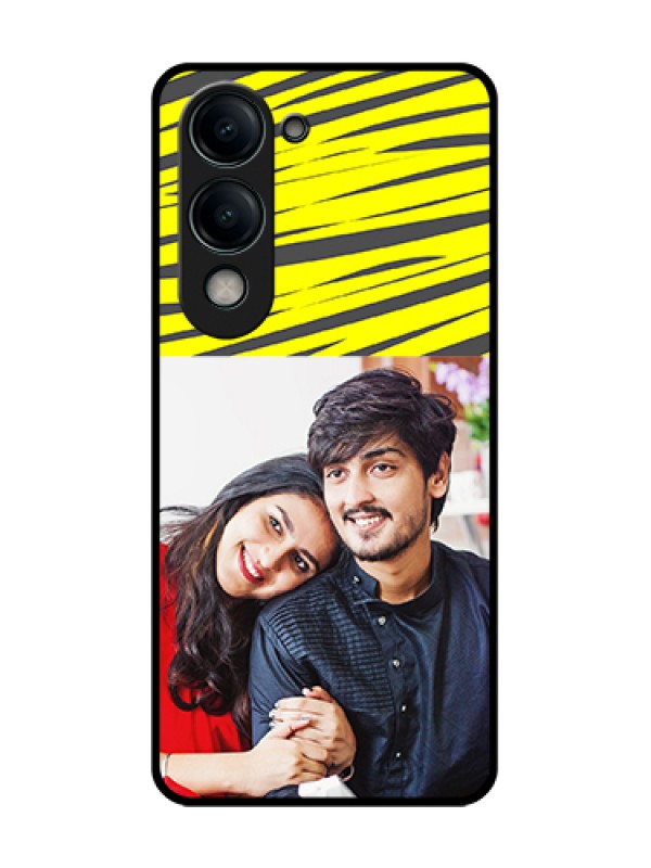 Custom Vivo Y19 5G Custom Metal Phone Case - Yellow Abstract Design