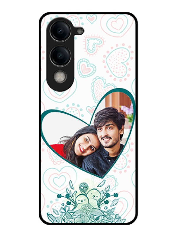 Custom Vivo Y19e Custom Metal Phone Case - Doodle Love Design