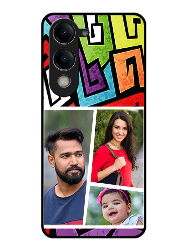 Custom Vivo Y19e Custom Metal Phone Case - Multi - Colour Stripes Design