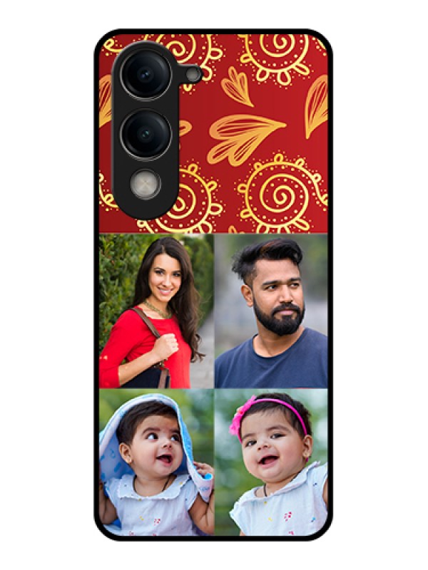 Custom Vivo Y19e Custom Metal Phone Case - Attractive Floral Pattern Design