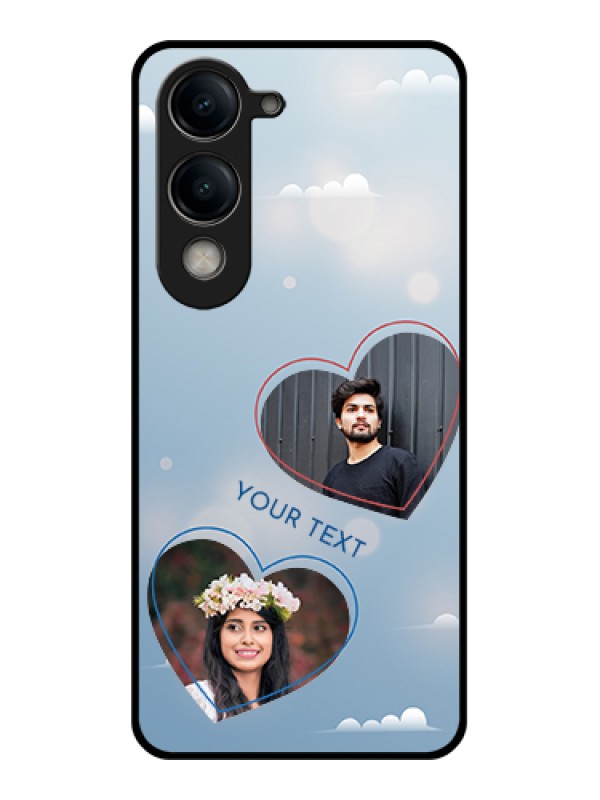 Custom Vivo Y19e Custom Metal Phone Case - Blue Color Couple Design