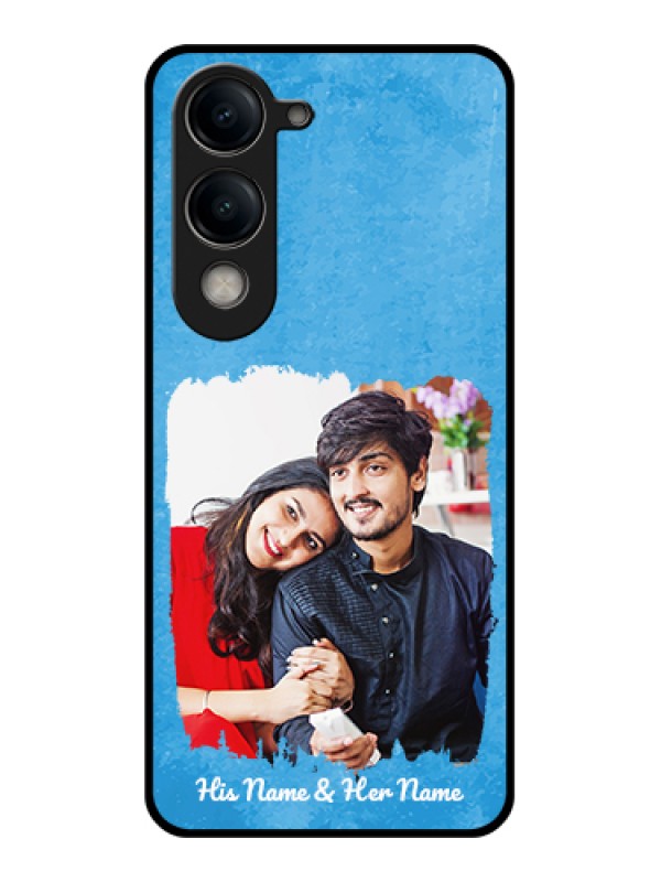 Custom Vivo Y19e Custom Metal Phone Case - Blue Color Vintage Design