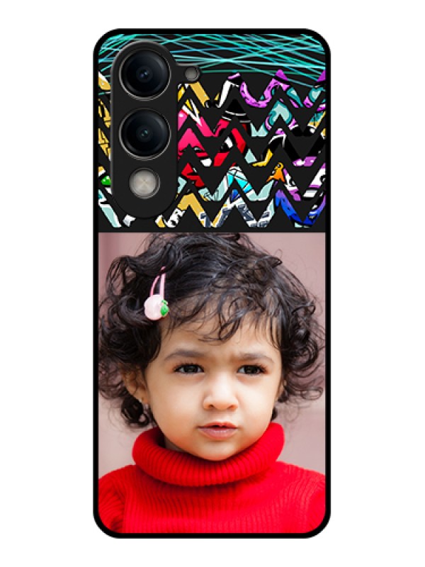 Custom Vivo Y19e Custom Metal Phone Case - Neon Abstract Design