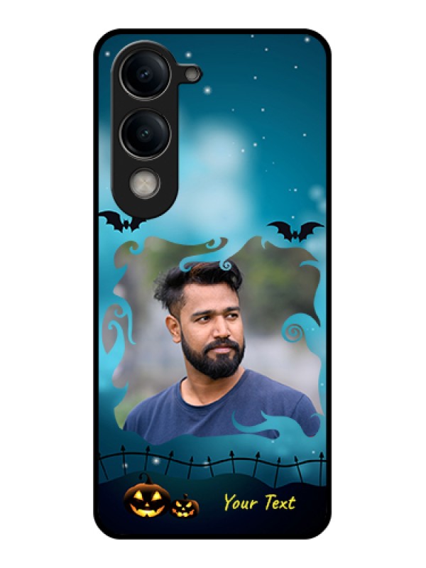 Custom Vivo Y19e Custom Metal Phone Case - Halloween Frame Design