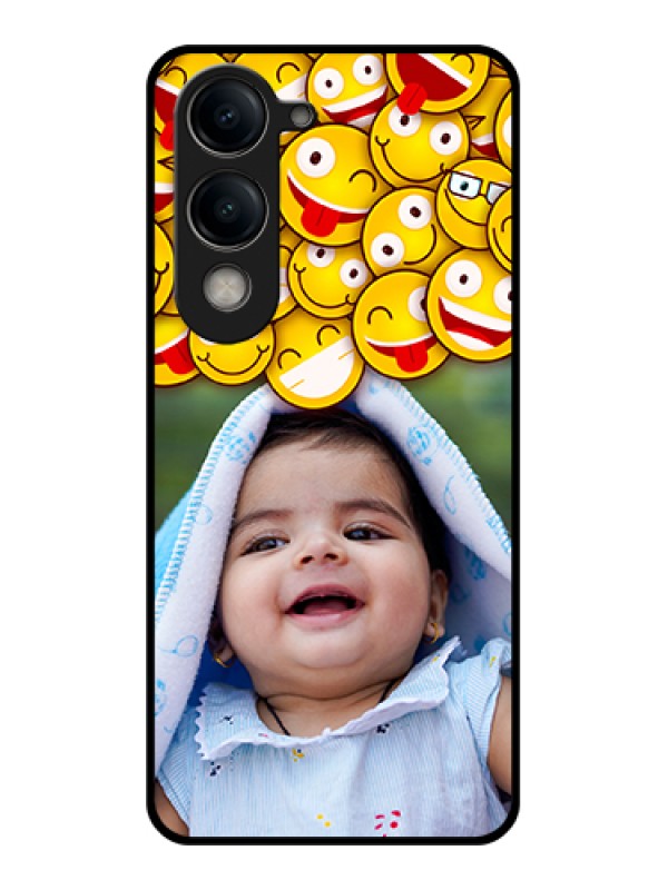 Custom Vivo Y19e Custom Metal Phone Case - With Smiley Emoji Design