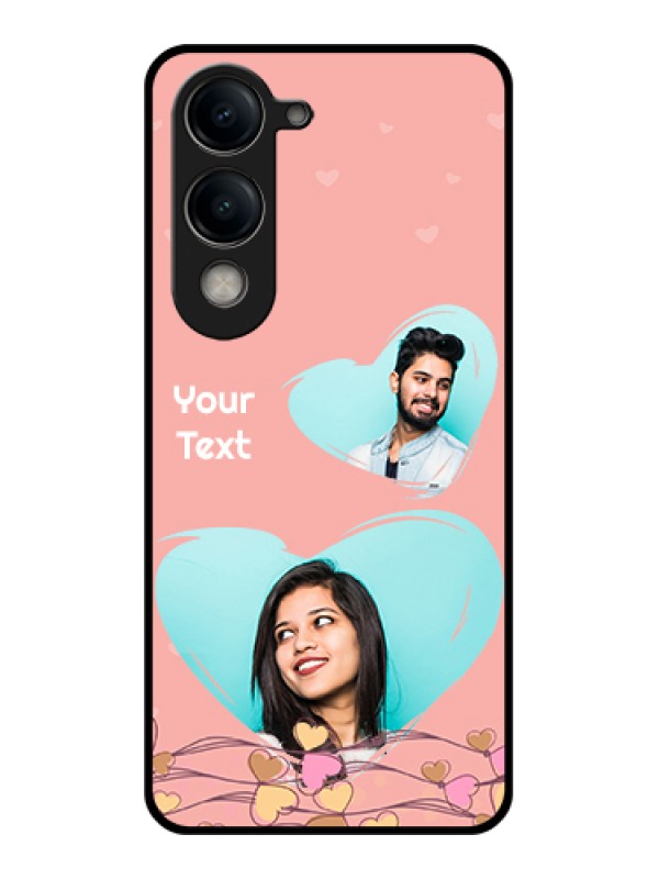 Custom Vivo Y19e Custom Metal Phone Case - Love Doodle Design