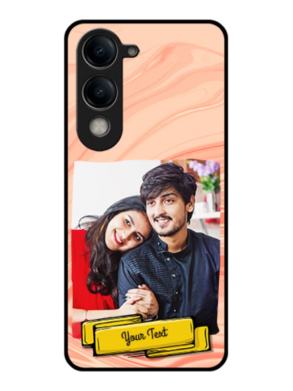 Custom Vivo Y19e Custom Metal Phone Case - Marble Texture Design