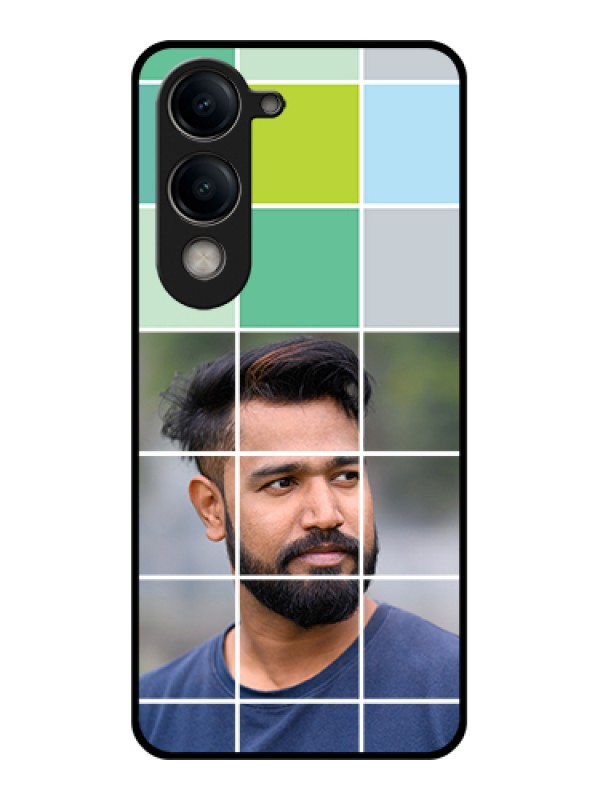 Custom Vivo Y19e Custom Metal Phone Case - With White Box Pattern