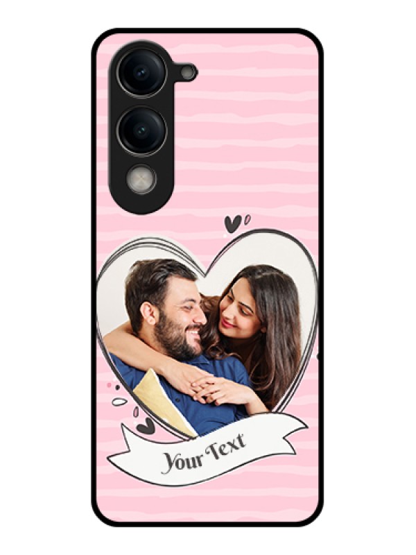 Custom Vivo Y19e Custom Metal Phone Case - Vintage Heart Design