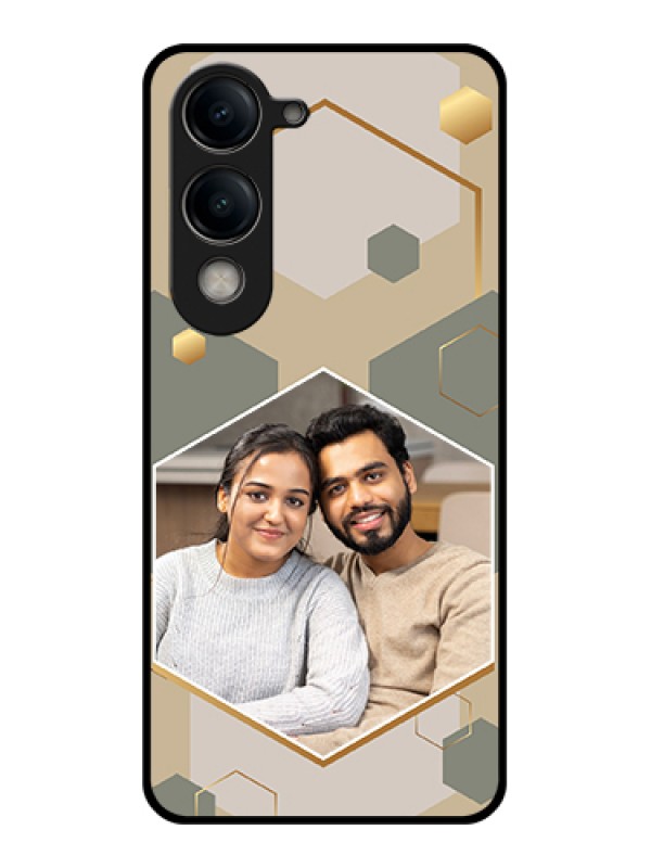 Custom Vivo Y19e Custom Metal Phone Case - Violet Love Dots Design