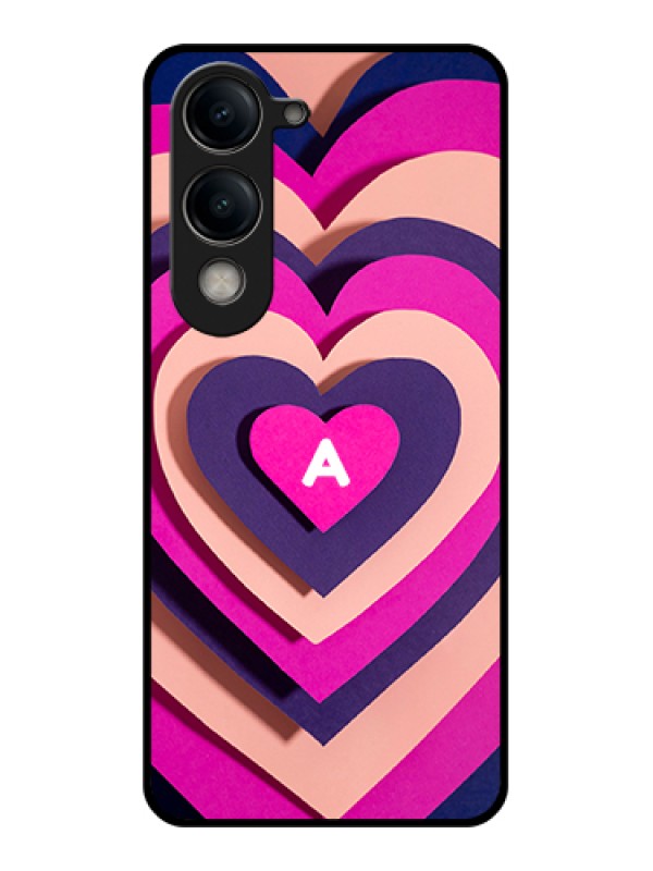 Custom Vivo Y19e Custom Metal Phone Case - Heart Shape Love Design