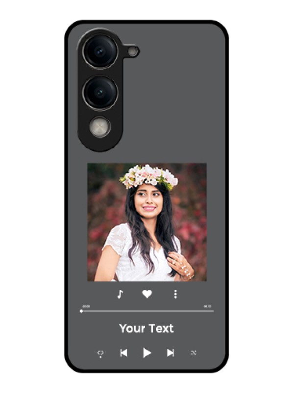 Custom Vivo Y19e Custom Metal Phone Case - Peach and Blue Color Design