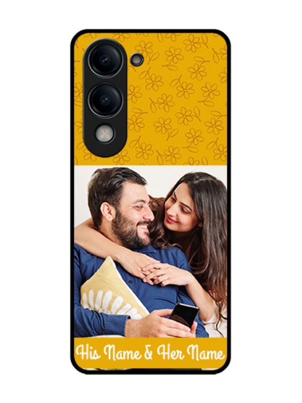 Custom Vivo Y19s Custom Metal Phone Case - Yellow Floral Design