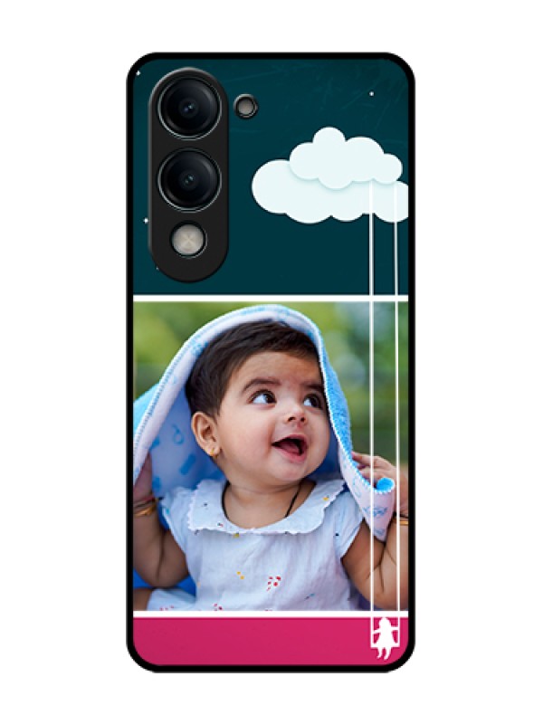 Custom Vivo Y19s Custom Metal Phone Case - Cute Girl With Cloud Design