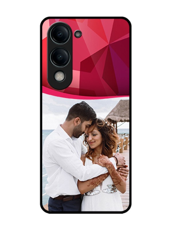 Custom Vivo Y19s Custom Metal Phone Case - Red Abstract Design