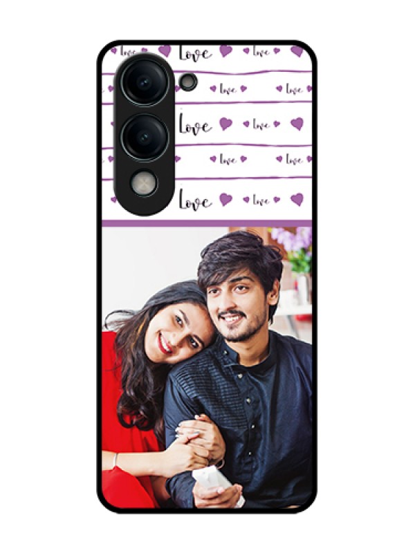 Custom Vivo Y19s Custom Metal Phone Case - Couples Heart Design