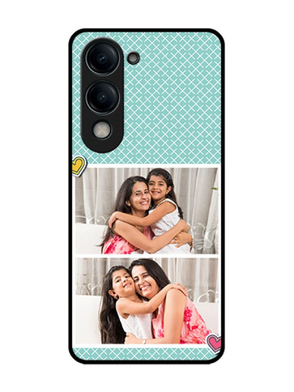 Custom Vivo Y19s Custom Metal Phone Case - 2 Image Holder With Pattern Design