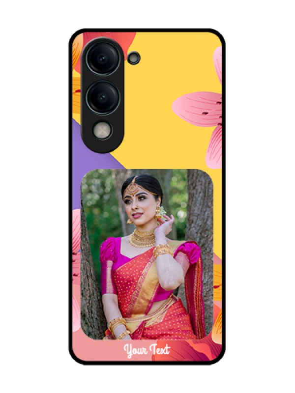 Custom Vivo Y19s Custom Metal Phone Case - 3 Image With Vintage Floral Design