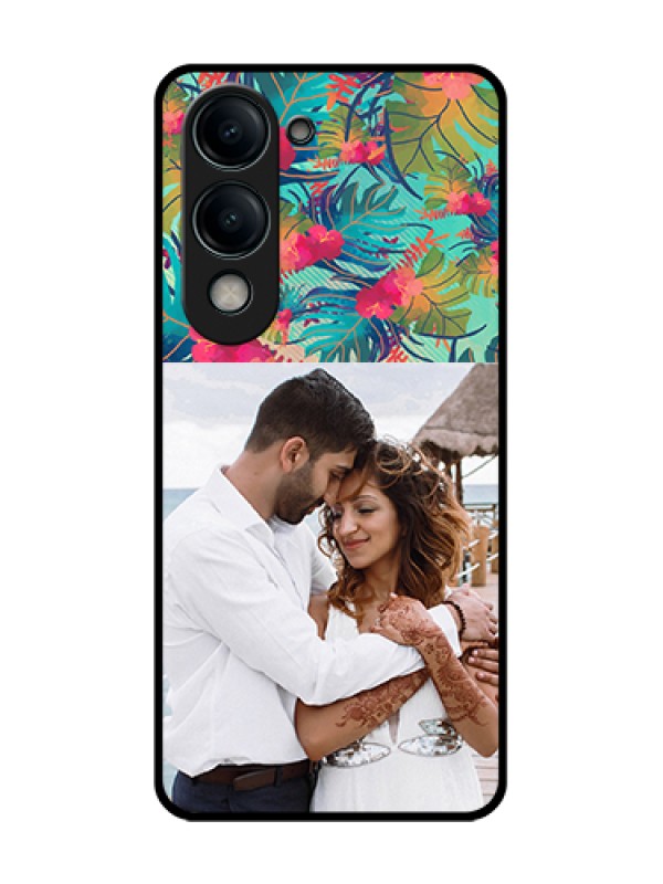 Custom Vivo Y19s Custom Metal Phone Case - Watercolor Floral Design