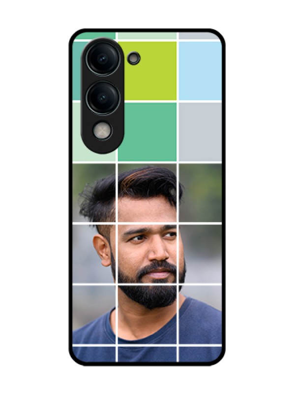 Custom Vivo Y19s Custom Metal Phone Case - With White Box Pattern