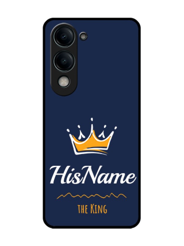 Custom Vivo Y19s Custom Metal Phone Case - King With Name Design