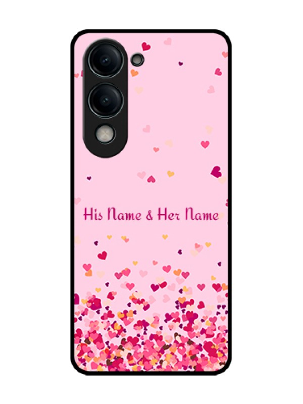 Custom Vivo Y19s Custom Metal Phone Case - Floating Hearts Design