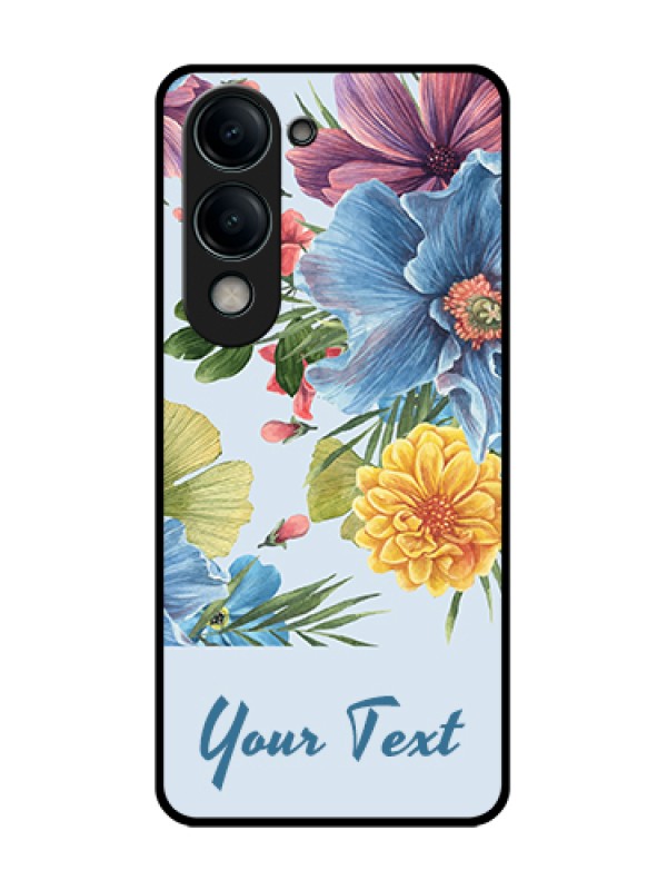 Custom Vivo Y19s Custom Metal Phone Case - Stunning Watercolored Flowers Painting Design