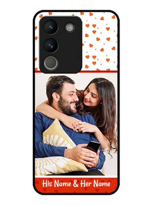 Custom Vivo Y200 5G Custom Metal Phone Case - Orange Love Symbol Design