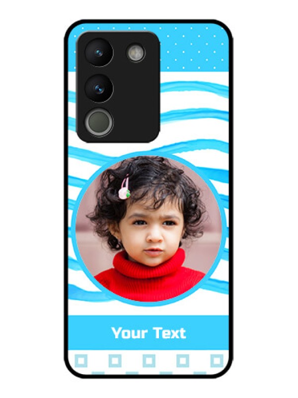 Custom Vivo Y200 5G Custom Metal Phone Case - Simple Blue Case Design