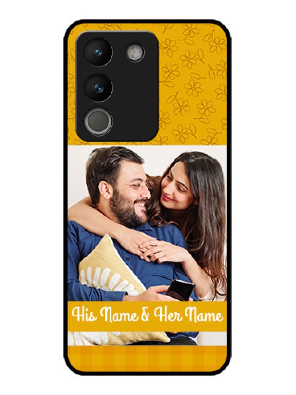 Custom Vivo Y200 5G Custom Metal Phone Case - Yellow Floral Design