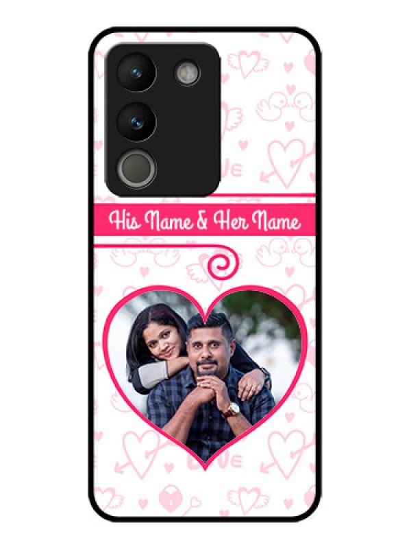 Custom Vivo Y200 5G Custom Metal Phone Case - Heart Shape Love Design