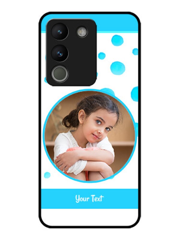 Custom Vivo Y200 5G Custom Metal Phone Case - Blue Bubbles Pattern Design