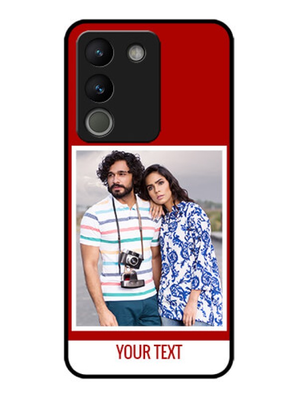 Custom Vivo Y200 5G Custom Metal Phone Case - Red Color Design