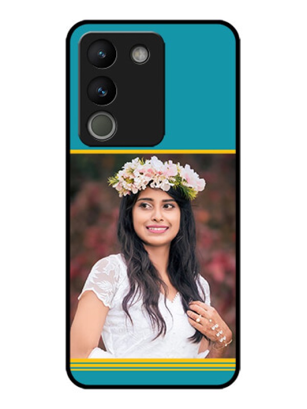 Custom Vivo Y200 5G Custom Metal Phone Case - Yellow and Blue Design