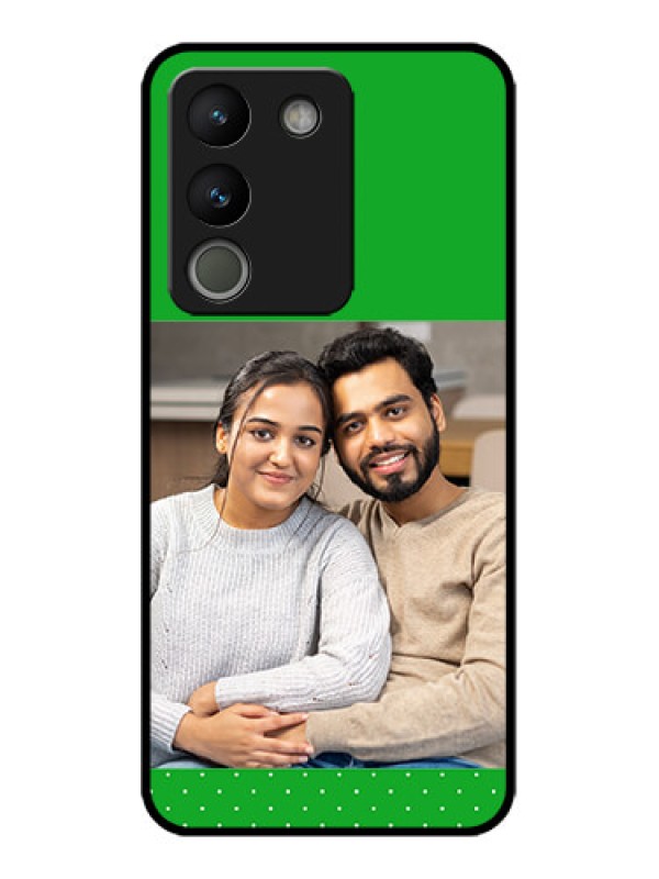 Custom Vivo Y200 5G Custom Metal Phone Case - Green Pattern Design