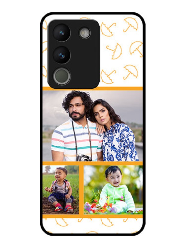 Custom Vivo Y200 5G Custom Metal Phone Case - Yellow Pattern Design