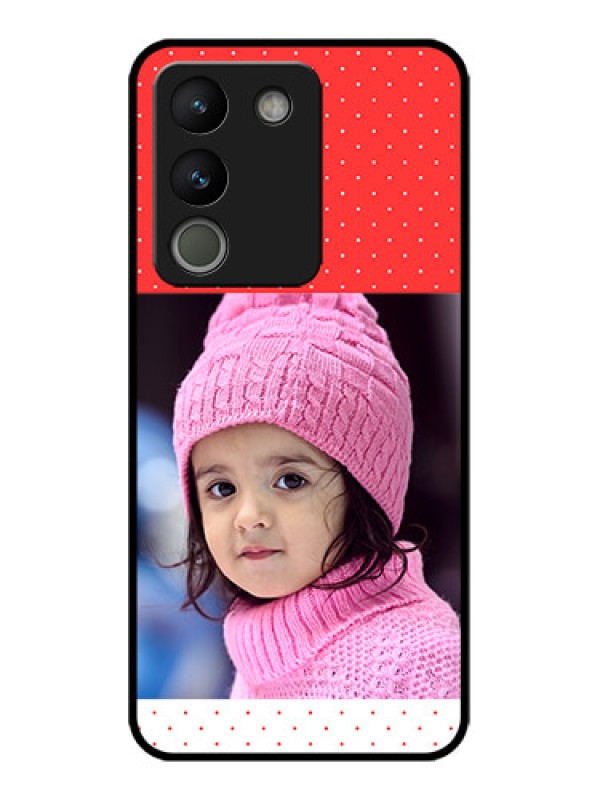 Custom Vivo Y200 5G Custom Metal Phone Case - Red Pattern Design