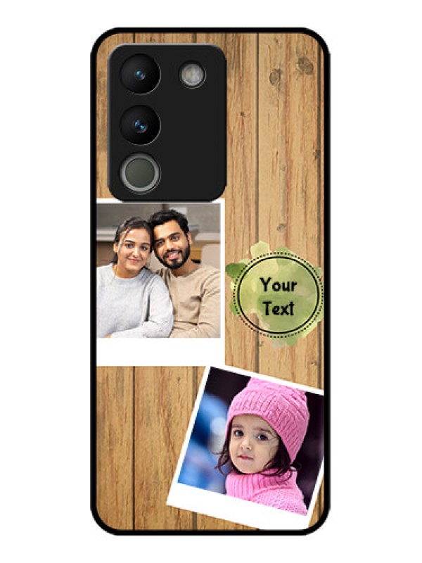 Custom Vivo Y200 5G Custom Metal Phone Case - Wooden Texture Design