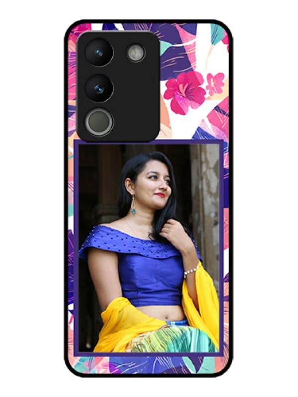 Custom Vivo Y200 5G Custom Metal Phone Case - Abstract Floral Design