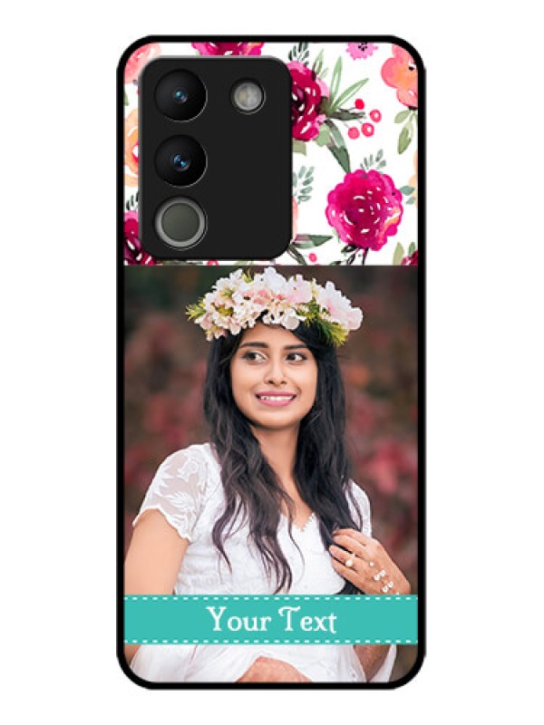 Custom Vivo Y200 5G Custom Metal Phone Case - Water Colors Floral Design