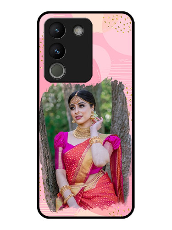 Custom Vivo Y200 5G Custom Metal Phone Case - Gold Glitter Splash Design