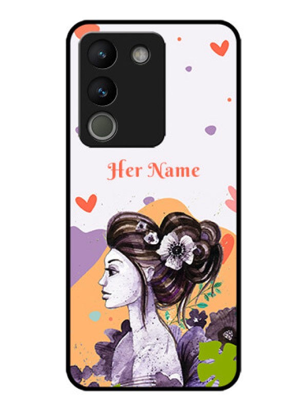 Custom Vivo Y200 5G Custom Metal Phone Case - Woman And Nature Design